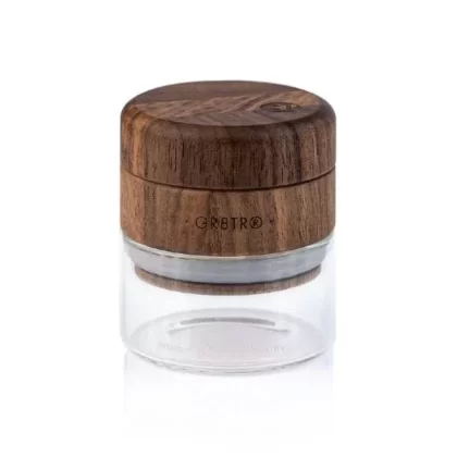 RYOT Wood GR8TR with Jar Body - color#Beech>Walnut~jar body#Clear>Black (E37D25)