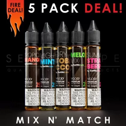 SaltNic By: Vgod Nic Salt – Mix And Match (5 Pack) 150ml