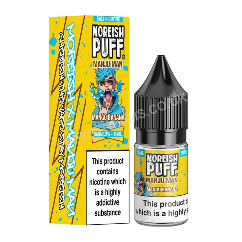 Mango Banana Nicotine Salt E-Liquid By Moreish Puff Manju Man - Vapestreams Co