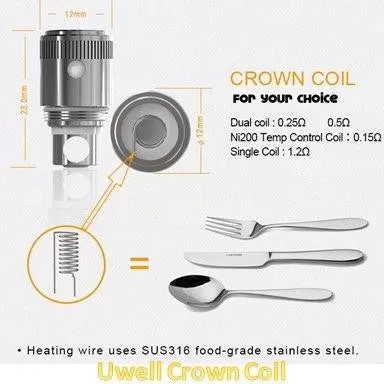 Uwell Crown Coils (4pk) - .15 ohm ni200 - Image 2