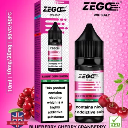 Zego Blueberry Cherry Cranberry Nic Salt - 10 Pack