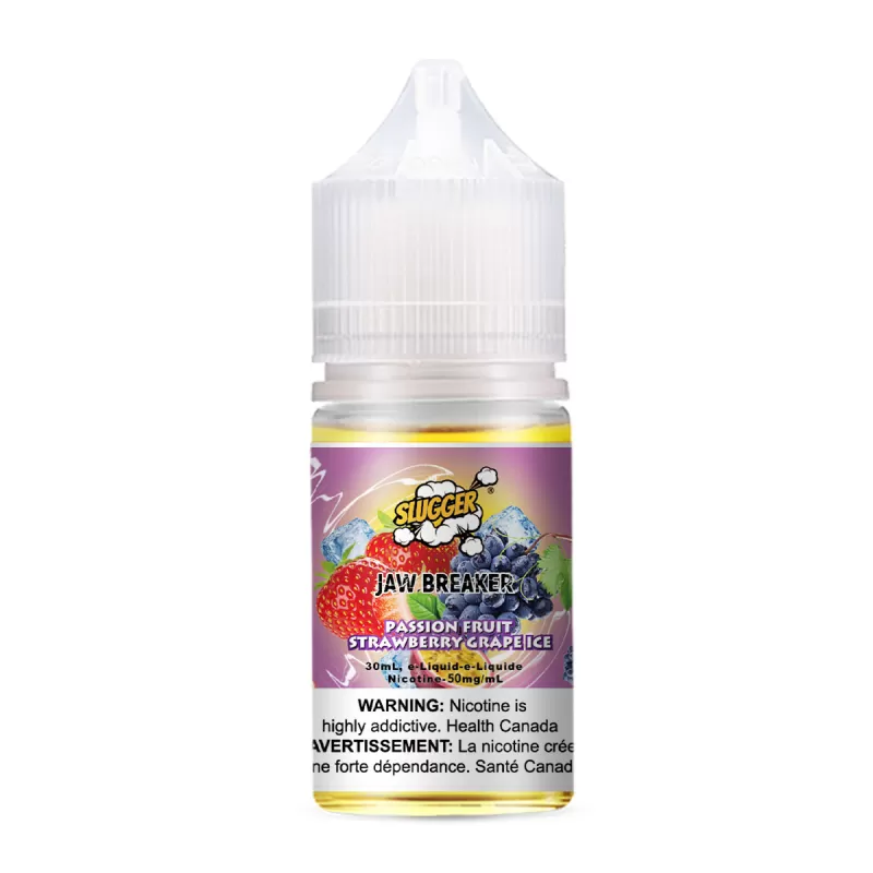 Slugger Jaw Breaker Series Passion Fruit Strawberry Grape Ice – 30ml Nic Salt - Vape Product, Vape Product - Image 2