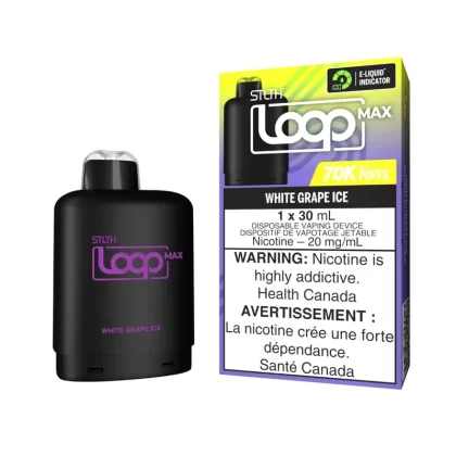 STLTH 70k Loop Max Pre-filled Vape Pod – White Grape Ice