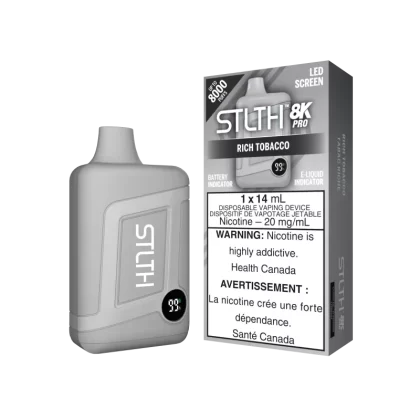 STLTH 8K PRO - Rich Tobacco - 20 mg/mL (wholeseller) - Excise ON, 20 mg/mL (wholeseller) - Excise AB