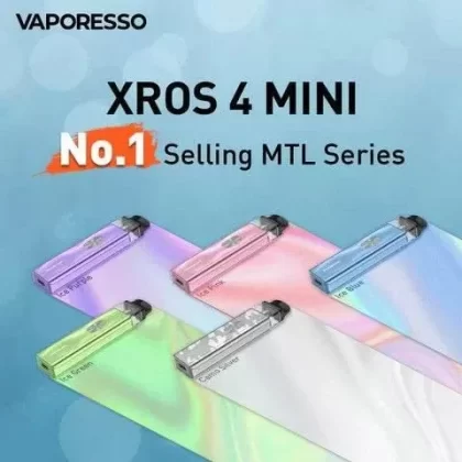 VAPORESSO XROS 4 MINI KIT - COLOR#Black>Space Grey>Ice Blue>Ice Green>Ice Purple>Ice Pink>Champagne Gold>Camo Silver>Camo Red>Camo Yellow