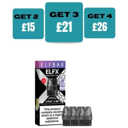 Elf Bar ELFX Replacement Refillable Pods - Pack of 3