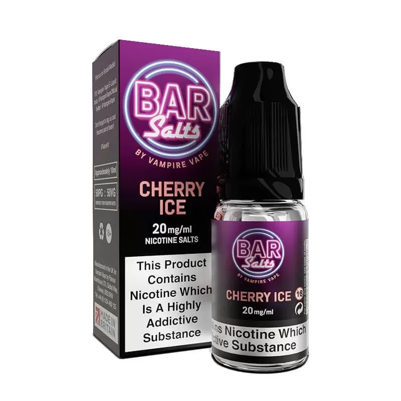 Cherry Ice Bar Salts by Vampire Vape – 5mg, 10mg, 20mg Nicotine Strengths (Pack of 10)