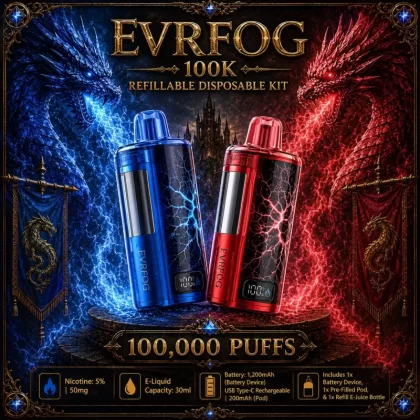 EVRFOG 100K Refillable Disposable KIT - Sour Apple Ice