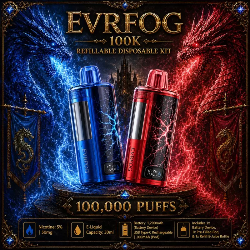 EVRFOG 100K Refillable Disposable KIT - Sour Apple Ice