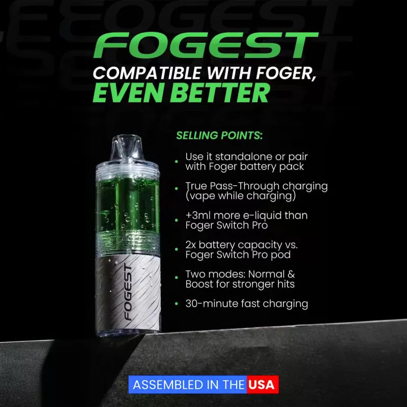 Nixodine Edition | Assembled in USA | FOGEST XP 40K Disposable Device POD - 40,000 Puff - Strawberry Banana - Image 2