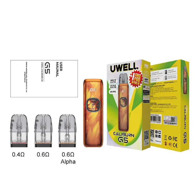 Uwell Caliburn G5 Pod Kit 35W - Black Gold - Image 3