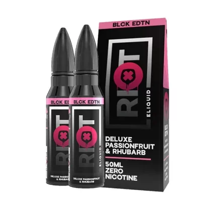 Riot Squad Black Edition Deluxe Passionfruit & Rhubarb 100ml Shortfill E-Liquid
