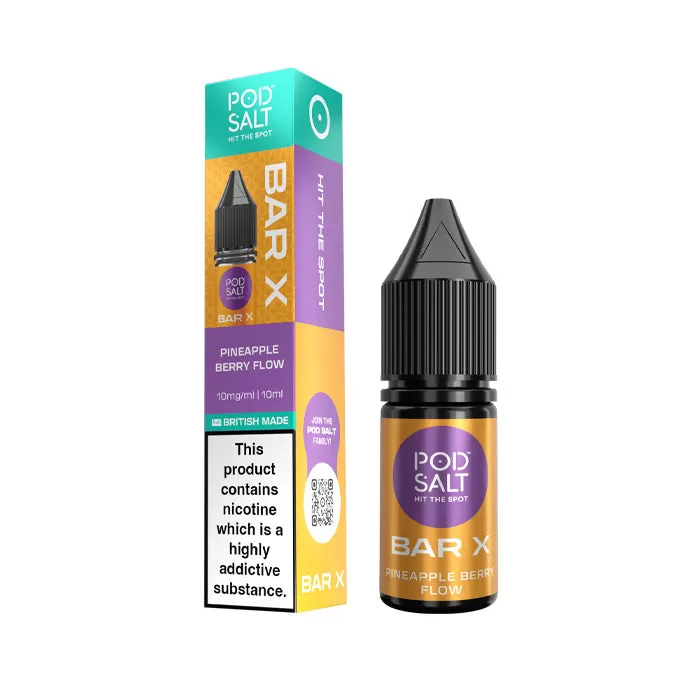 Pineapple Berry Flow Nic Salt E-Liquid by Pod Salt Bar X - 10 mg - Medium Strength
