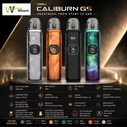 Uwell Caliburn G5 Pod Kit 1600mAh 35W IN DUBAI - Vapewizarddxb