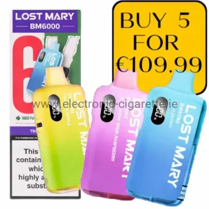 Lost Mary BM6000 Disposable Vape – 5 Pack (6000 Puffs)