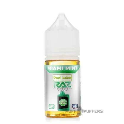 Pod Juice X Raz Salt – Miami Mint 30mL - Nicotine Strength#20mg>35mg>55mg