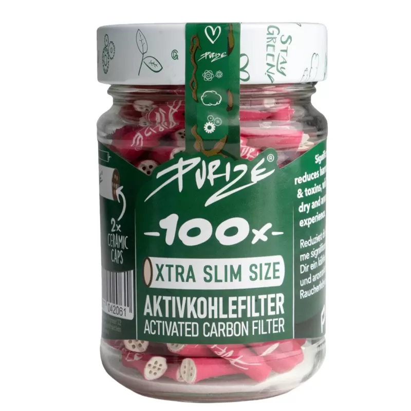 PURIZE Glass I XTRA Slim Size 100 Jar | Assorted Colours - 6mm - Pink