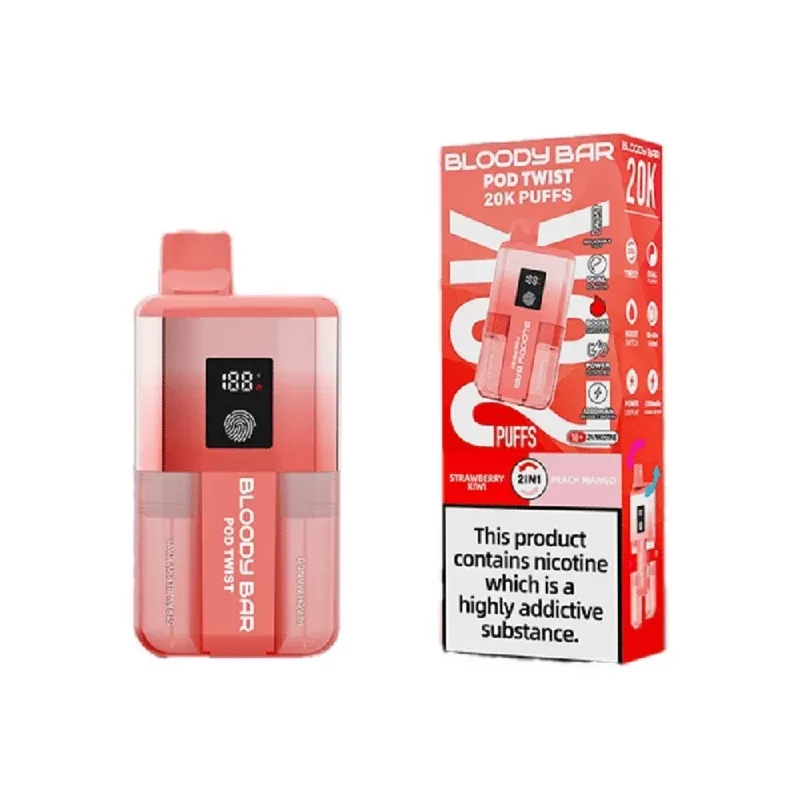 Bloody Bar 20K Prefilled Pod Kit Strawberry Kiwi / Peach Mango - Nicotine Strength#20mg