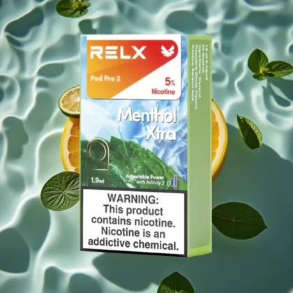 RELX Pod Pro 2 Vape Device 5% Nicotine Menthol Xtra 600 Puffs 1.9ml 3 Voltage Modes - Bangvapeaustralia