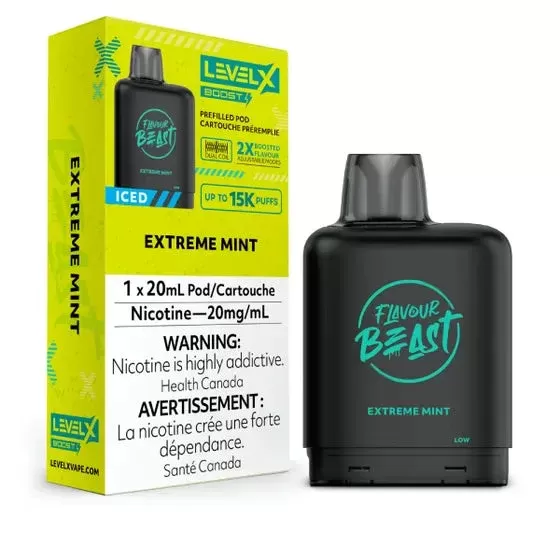 Level X Flavour Beast BOOST Pod 20mL – Extreme Mint Iced – 15K Puffs