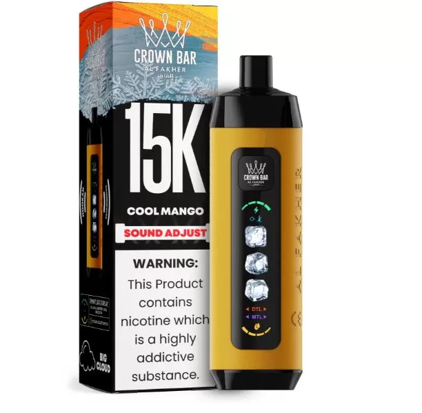 Al Fakher - Crown Bar Hypermax Ice Adjust Disposable Vape (15,000 Puffs) - Grape Mint / 5 mg - Image 3