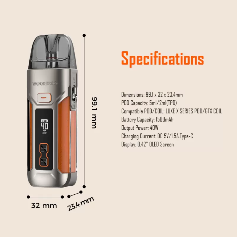 Vaporesso Luxe X Pro 40W Pod Kit - Eightvape - Image 2
