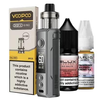 VooPoo Drag S2 Pod Kit Bundle - Color#Colorful Silver>Glow Pink>Gray Metal>Modern Red>Pearl White>Sky Blue>Spray Black