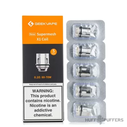 GeekVape Supermesh Coils - 0.2 ohm Mesh X1 (60-70), 0.4 ohm Mesh X2 (50–60W)
