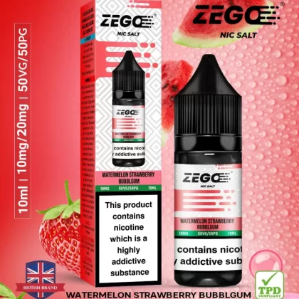 Zego Watermelon strawberry Bublegum Nic Salt - 10 Pack - 20mg