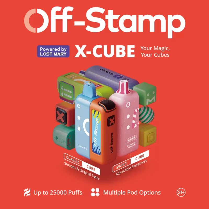 Off-Stamp X-CUBE 25K Disposable KIT Powered By LOST MARY – 25000 Puffs - Hawaiian Popsicle/Pineapple Passion Orange