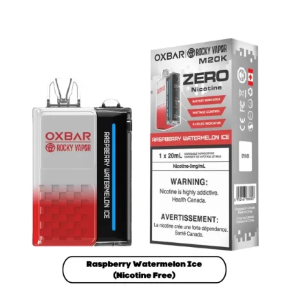 Oxbar M20K Raspberry Watermelon Ice Nicotine Free Disposable Vape