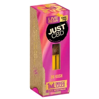 JustCBD 1000mg OG Kush Live Resin CBD Vape Cartridges - Ejuicewarehouse