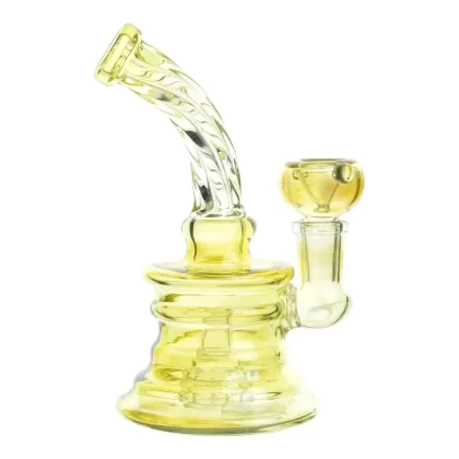 Golden Corkscrew Mini Bong – 6in - Vape Store