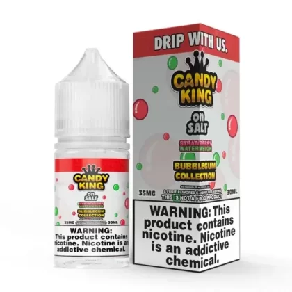 Strawberry Watermelon Nicotine Salt by Candy King Bubblegum - Size#30ml~Nicotine#35MG>50MG
