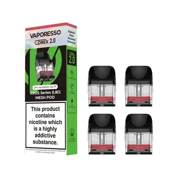 Vaporesso XROS Corex Pods 2.0 (4 Pack) – 0.8Ω Refillable Vape Pods - Vape Store