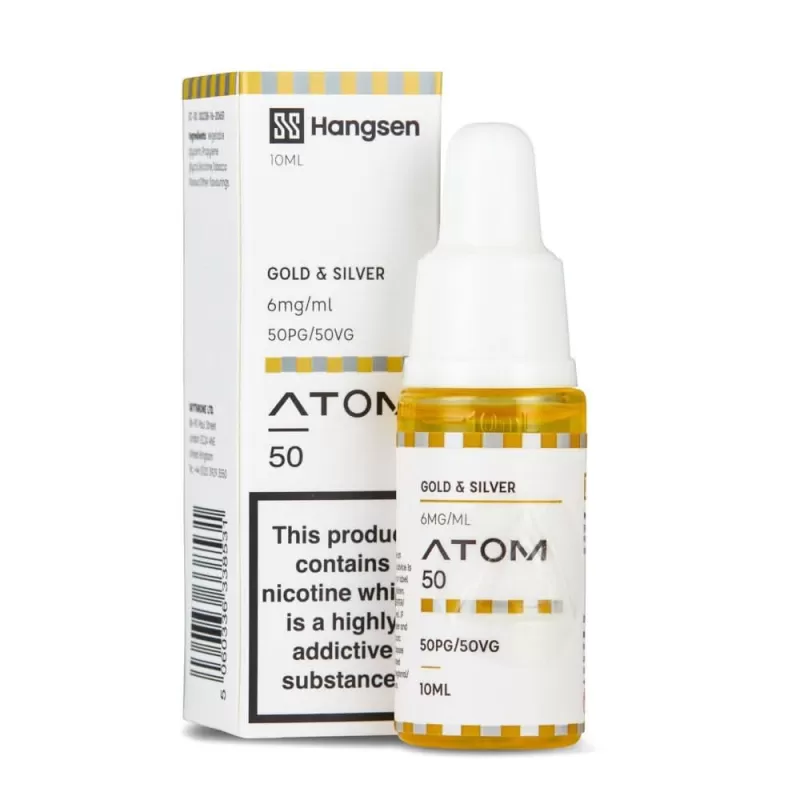 Gold & Silver E-Liquid Atom 50 Series by Hangsen (10ml) - 12mg
