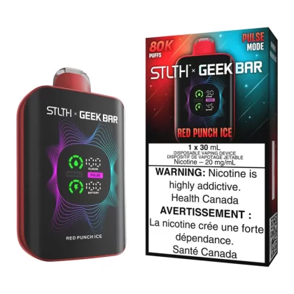 STLTH X Geek Bar Disposable Vape Device - Red Punch Ice - 20mg/ml