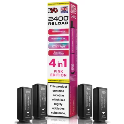 Pink Edition IVG 2400 Reload Refill Pods (x4) - 20mg (2%)