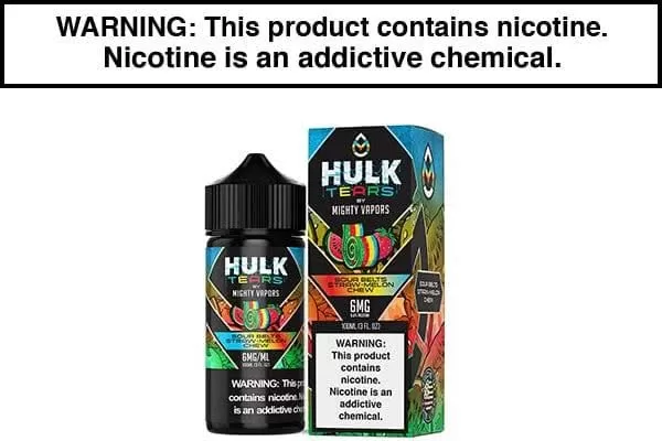 SOUR BELTS STRAW-MELON CHEW BY MIGHTY VAPORS HULK TEARS 100ML - Vapejuice