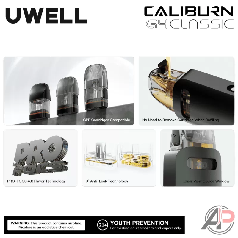 Uwell Caliburn G4 Classic Pod System Starter Kit Device - Image 3