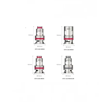 Vaporesso GTX 0.15ohm / 0.3ohm / 0.6ohm / 0.8ohm / 1.2ohm Replacement Coils – Single / Pack - Vapourdays Co