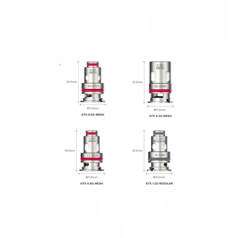 Vaporesso GTX 0.15ohm / 0.3ohm / 0.6ohm / 0.8ohm / 1.2ohm Replacement Coils – Single / Pack - Vapourdays Co