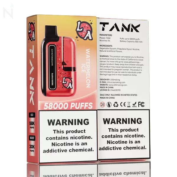 L&A Tank Disposable Vape - 58,000 Puffs - Image 3