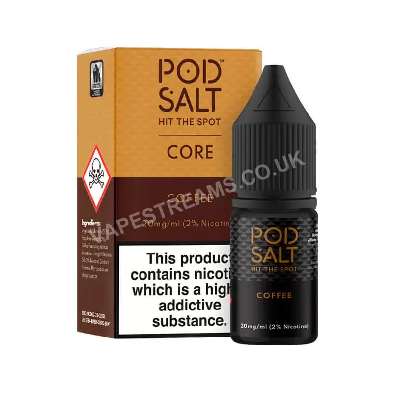 Coffee Nicotine Salt E-Liquid By Pod Salt Core Range - Vapestreams Co