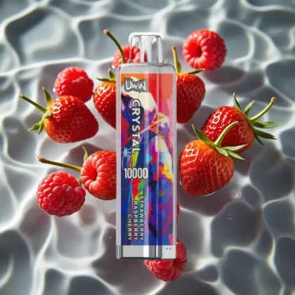 UWIN Crystal 10000 Puffs Disposable Vape Strawberry Raspberry Cherry – 18ml, 0.8 Ohm Mesh Coil, RGB Lights, Rechargeable Battery - Bangvapeaustralia