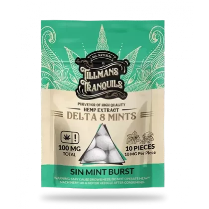 Tillmans Tranquils Sin Mint Burst Delta 8 THC Mints - quantity#1 Pack (12.99/pack)>3 Packs (11.99/pack)>10 Pack (9.99/pack)