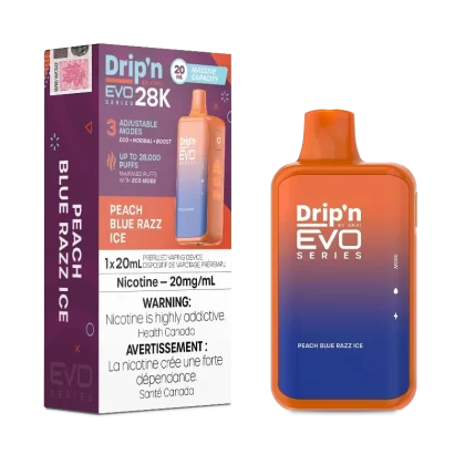 Drip’n EVO 28K Peach Blue Razz Ice Disposable Vape