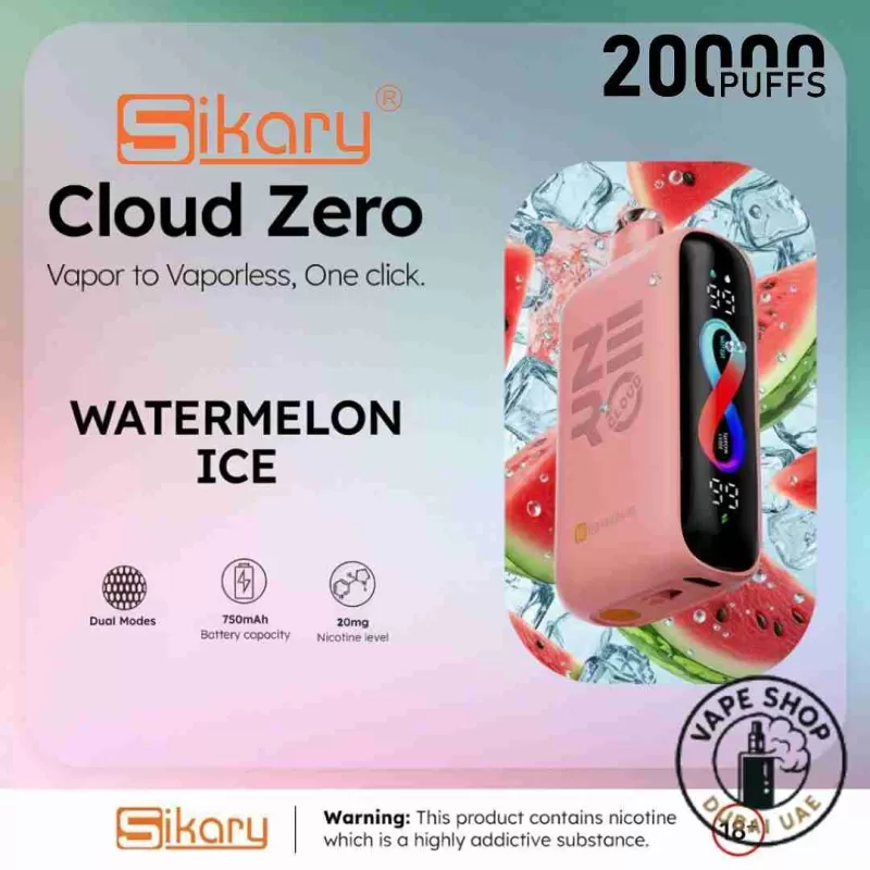 Sikary Cloud Zero 20000 Puffs Disposable 20mg In Dubai, UAE - 1 Piece, Box of 5 Pieces; Black Grape, Blue Razz Ice - Image 3