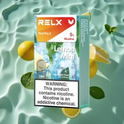 RELX Pod Pro 2 Lemon Mint 5% Nicotine 600 Puffs 1.9ml Pod with 3 Voltage Modes - Bangvapeaustralia