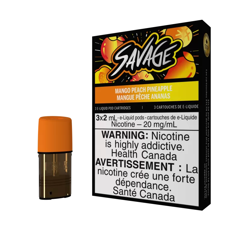 SAVAGE Pod Pack - Mango Peach Pineapple - 20 mg/mL (wholeseller) - Excise ON, 20 mg/mL (wholeseller) - Excise AB (D7101A)